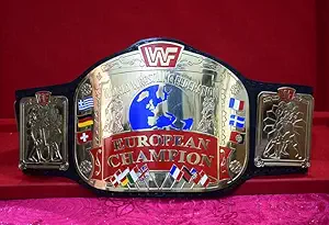 WWF European Champion Title European Wrestling Championship Adult Size Belt, Multi Color, One Size